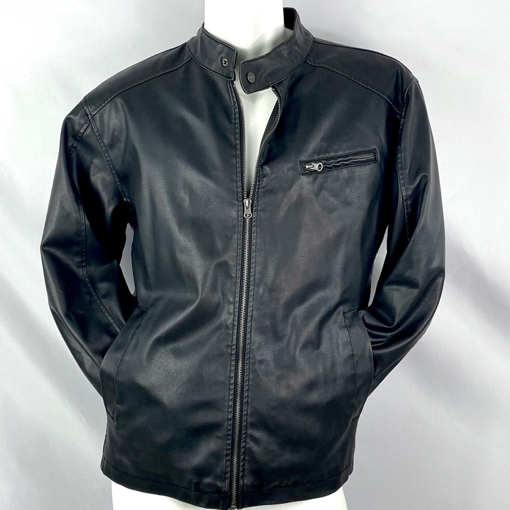 Accents Collection | Mens NWT PU Black M ZipUp